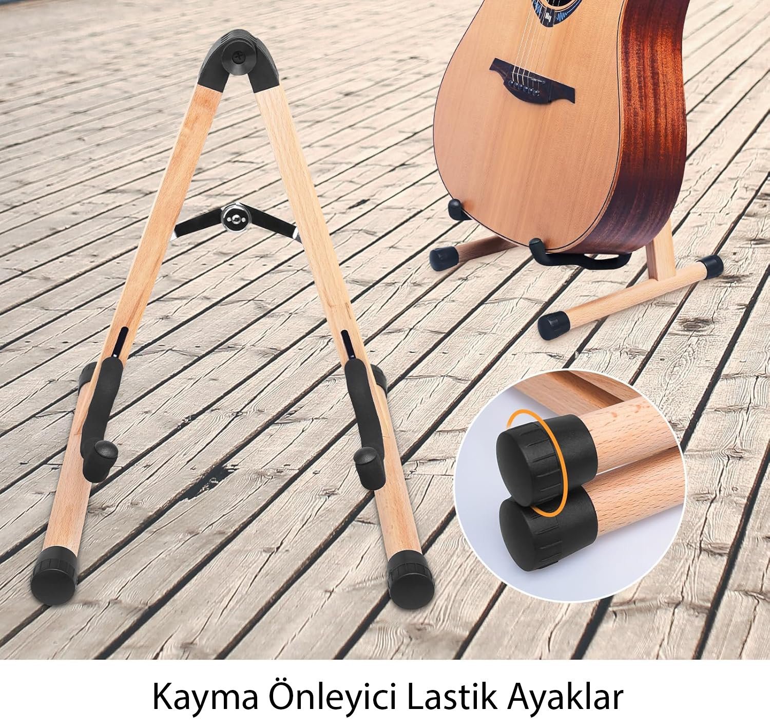 ahşap gitar sehpası