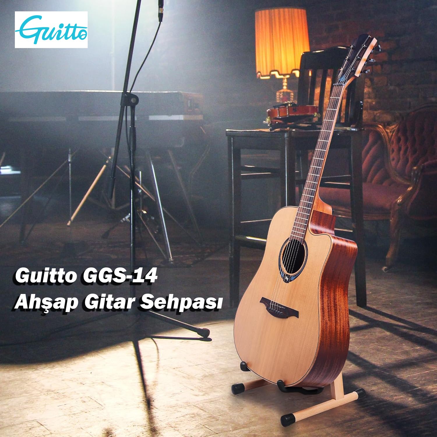 ahşap gitar sehpası