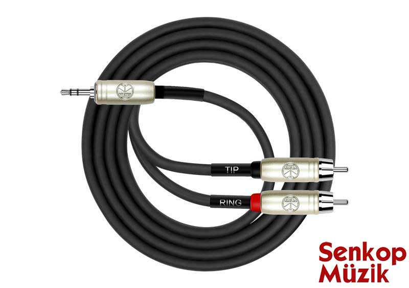 Y364PRL2MBK Kirlin 2mt. Y Kablo (3,5mm TRS Plus - 2xRCA)