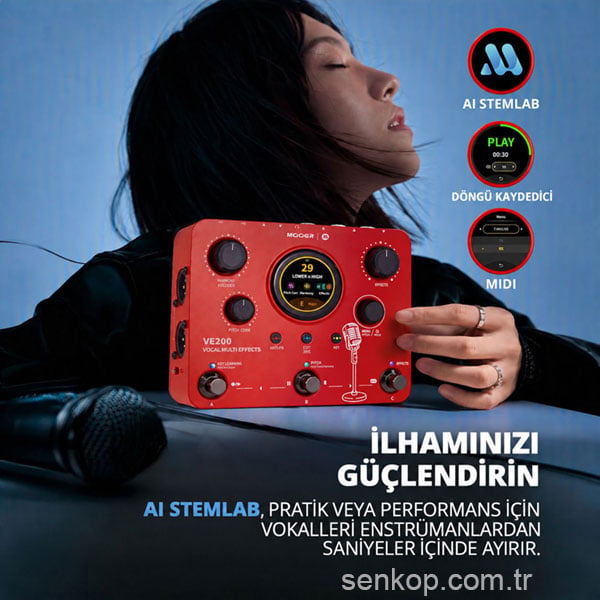 Mooer VE200 AI StemLab: vokali enstrümanlardan saniyeler içinde ayırma, döngü kaydedici ve MIDI